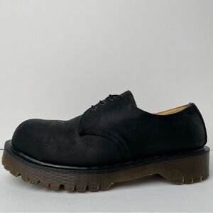 Vintage Dr. Martens Matte Black Steel Toe Chunky Bex MIE Oxfords UK 5